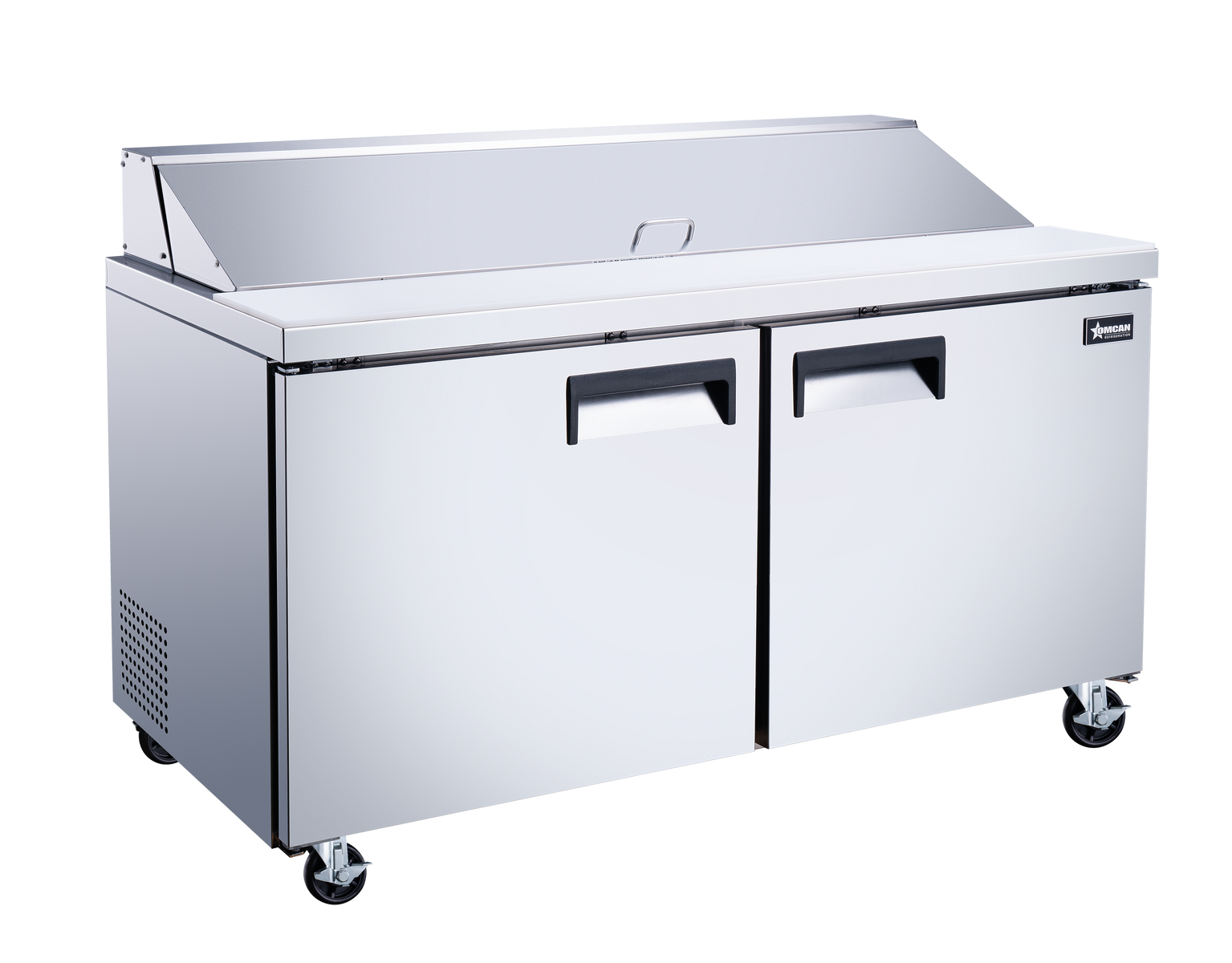 Omcan PT-CN-1524-HC 60 In. Refrigerated Prep Table, 16.6 Cu. Ft., 2 Doors, Stainless Steel