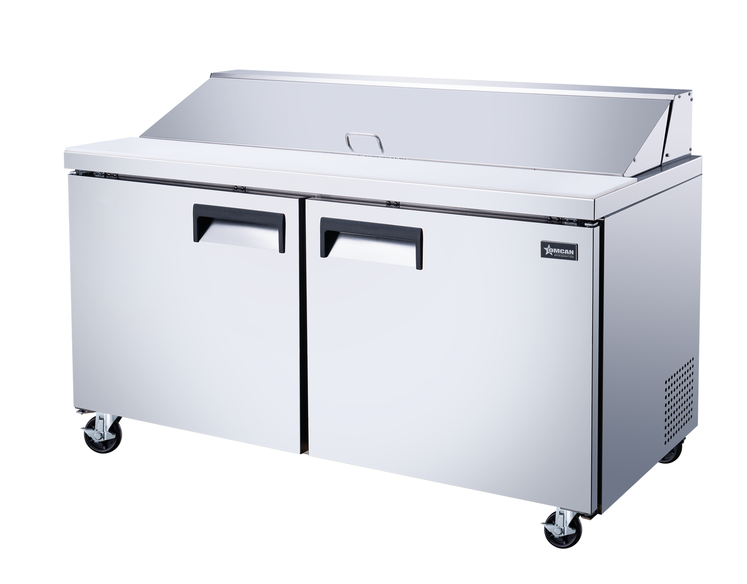 Omcan PT-CN-1524-HC 60 In. Refrigerated Prep Table, 16.6 Cu. Ft., 2 Doors, Stainless Steel