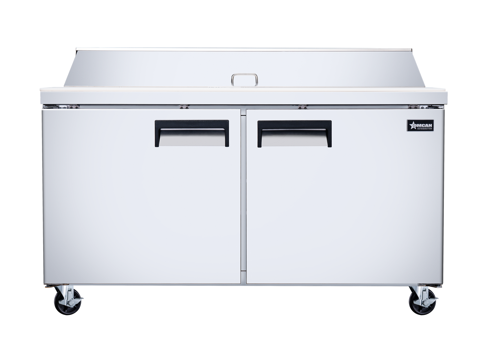 Omcan PT-CN-1524-HC 60 In. Refrigerated Prep Table, 16.6 Cu. Ft., 2 Doors, Stainless Steel