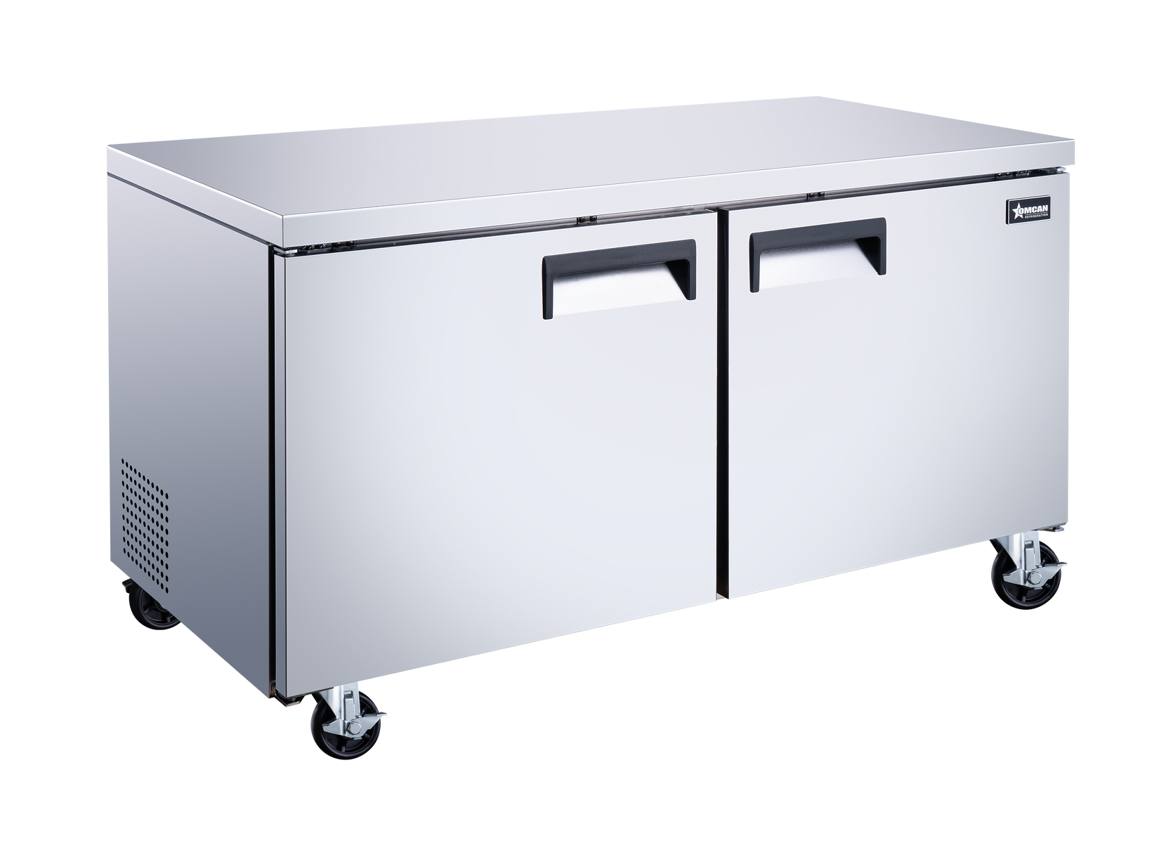 Omcan 50093 60" Stainless Steel Undercounter Refrigerator, 2 Doors, 15 cu.ft., 115V