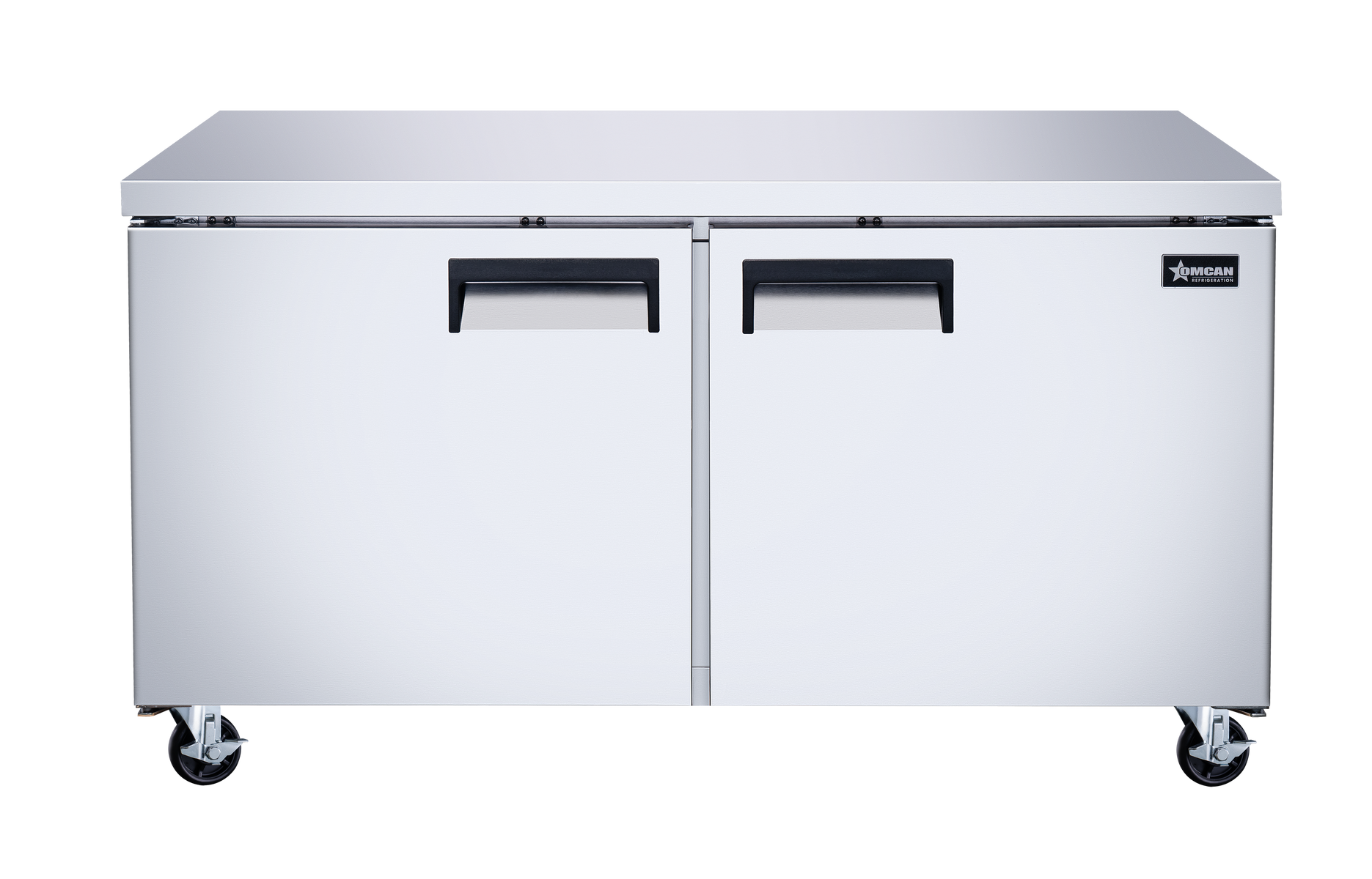 Omcan 50093 60" Stainless Steel Undercounter Refrigerator, 2 Doors, 15 cu.ft., 115V