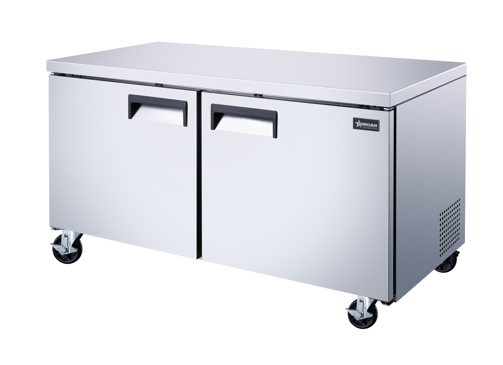 Omcan 50093 60" Stainless Steel Undercounter Refrigerator, 2 Doors, 15 cu.ft., 115V