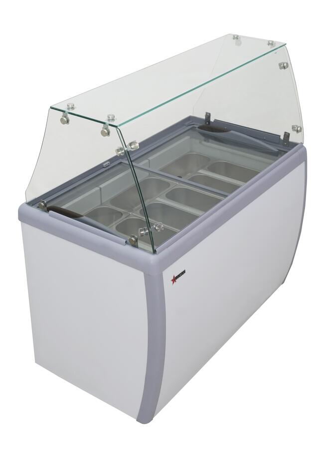 Omcan 47743 50 In. Gelato Display Case, 10.2 cu. ft. (290L), 9 x 5L Pans, Sliding Doors with Locks