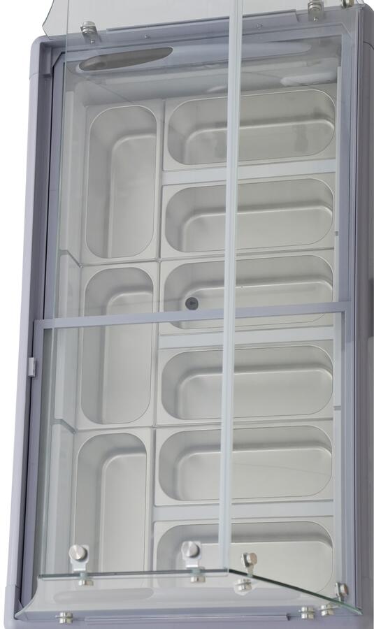 Omcan 47743 50 In. Gelato Display Case, 10.2 cu. ft. (290L), 9 x 5L Pans, Sliding Doors with Locks