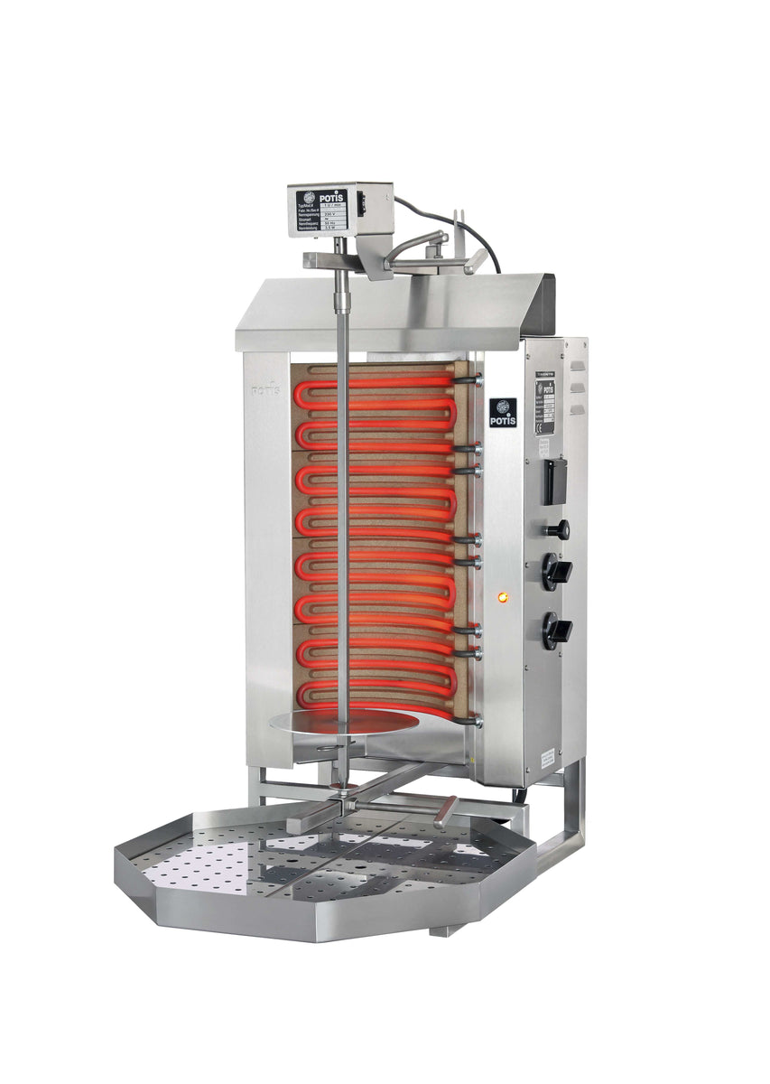 Omcan NA-E2 Electric Doner Kebab Machine, 30 Kg Capacity, 2 Burners, 6 kW, Stainless Steel