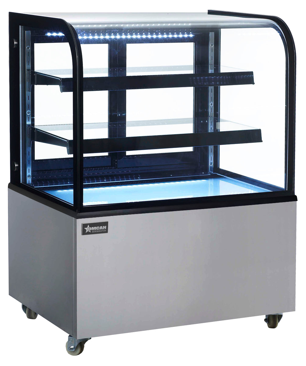 Omcan 47102 36 In. Dry Bakery Display Case, 10.4 Cu. Ft., Non-Refrigerated, Tempered Glass
