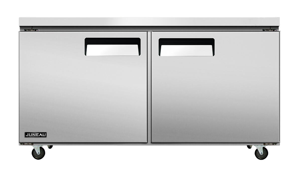 Omcan FR-TH-1524-HC 60 In. Undercounter Freezer, 2-Door, 8.9 Cu. Ft., R290 Refrigerant