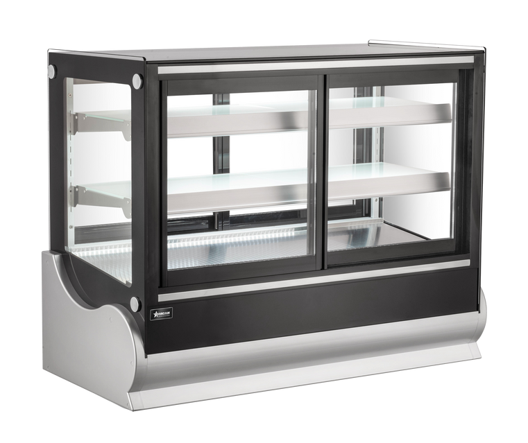 Omcan RE-CN-255B 48 In. Black Square Countertop Refrigerated Self-Service Display Case, 255L (9 Cu. Ft.)
