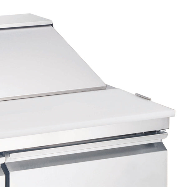 Omcan PT-CN-1524E-HC 60 In. Aurora Refrigerated Prep Table, 16.6 Cu. Ft., 2 Doors, Stainless Steel