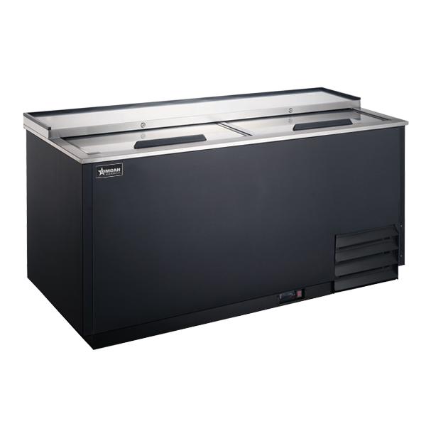 Omcan FR-CN-1270-PC 50 In. Glass Froster / Plate Chiller, 14.2 Cu. Ft. (400L), Black, Sliding Door