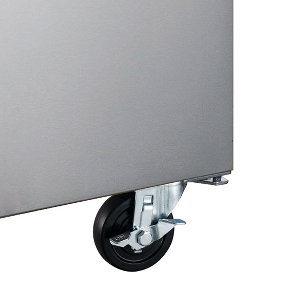 Omcan 50042 50 In. Refrigerated Pizza Prep Table, 1 Door, 6 Pan Capacity, Stainless Steel