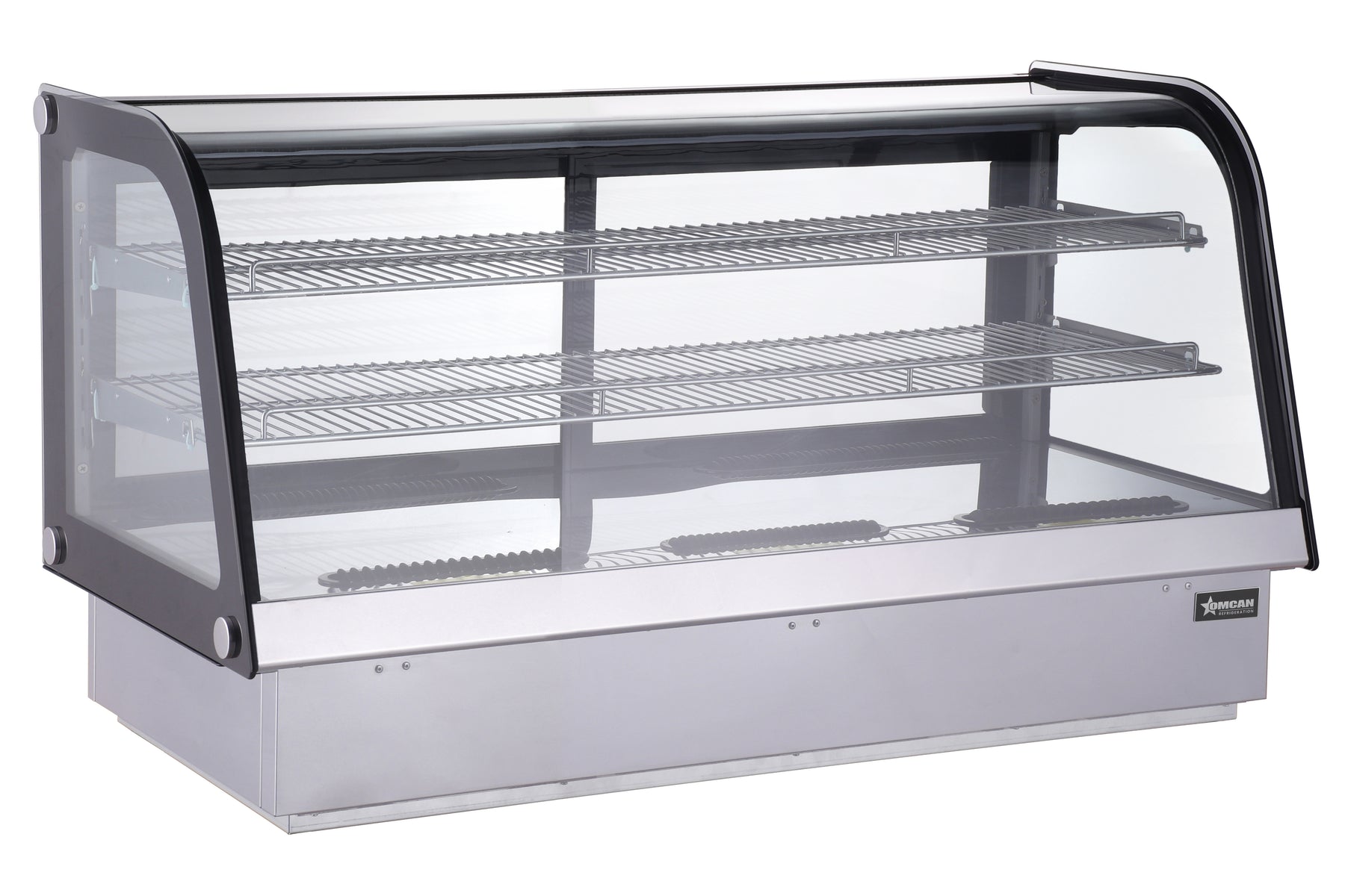 Omcan RS-CN-0252-4D 60 In. Drop-In Curved Glass Refrigerated Display Showcase, 198L (6.9 Cu. Ft.), R290