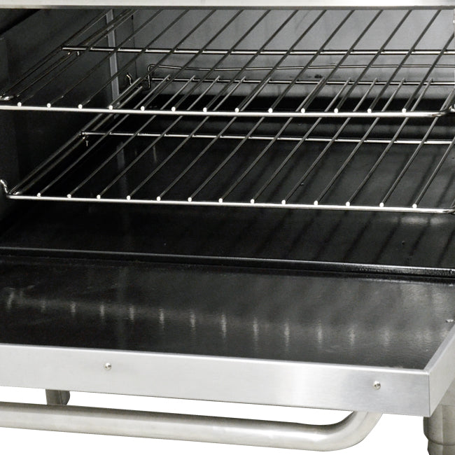 Omcan CE-CN-0914-R 36 In. Commercial Natural Gas Range, 6 Burners (180,000 BTU) + Standard Oven (31,000 BTU), 211,000 BTU Total