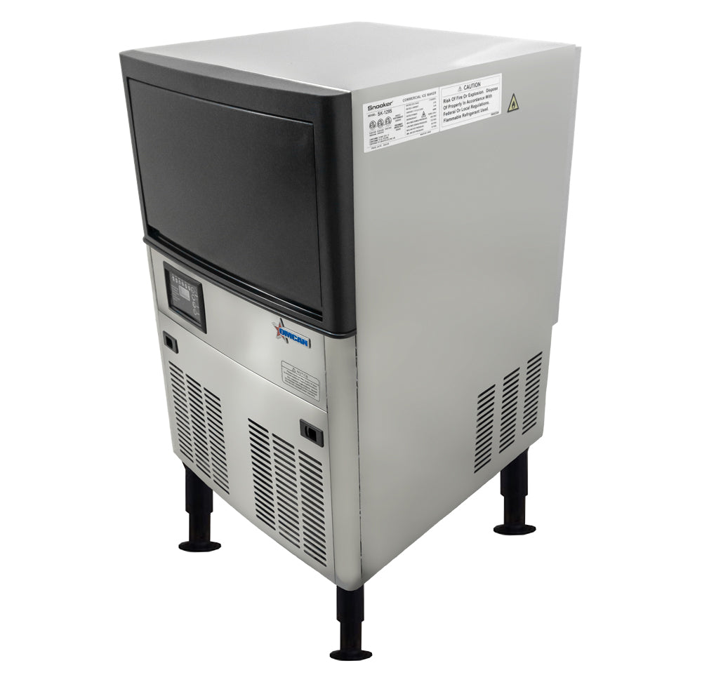 Omcan IC-CN-0129S 19.7 In. Ice Maker, 121 lb/Day, 39.7 lb Bin, Full Cube, Air Cooled, Energy Star