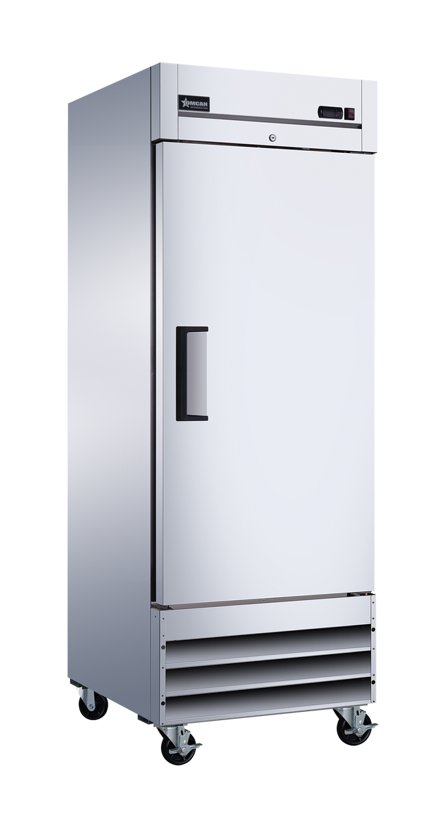 Omcan RE-CN-0021-HC 29 In. 1-Door Reach-In Refrigerator, 23 cu. ft., Stainless Steel, Self-Closing Doors