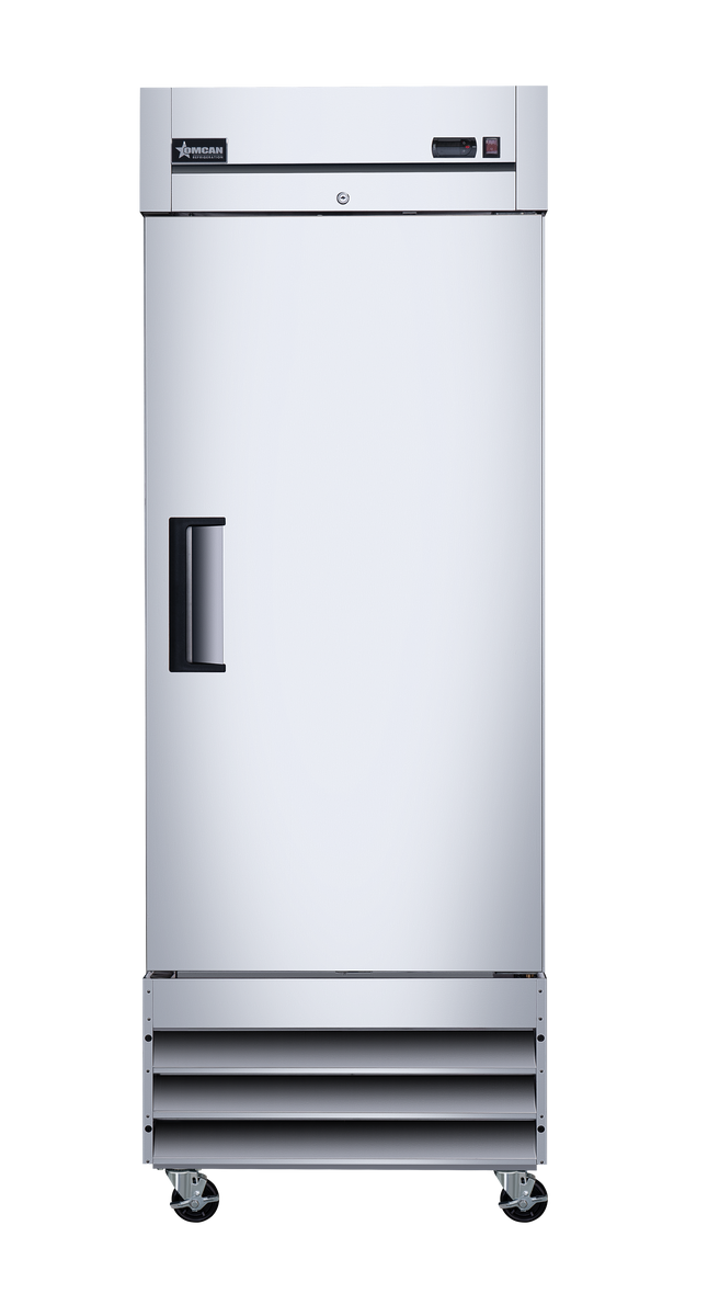 Omcan RE-CN-0021-HC 29 In. 1-Door Reach-In Refrigerator, 23 cu. ft., Stainless Steel, Self-Closing Doors