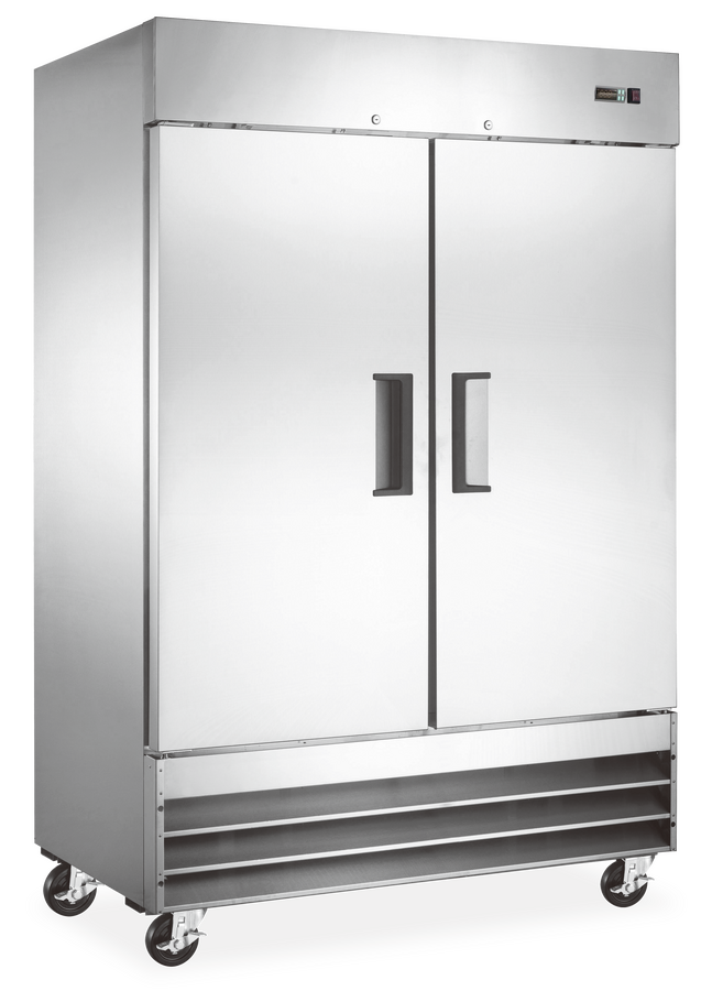 Omcan 59026 Aurora 54 In. Reach-In Refrigerator, 41.3 cu. ft. (1169L), Stainless Steel, 2 Solid Doors