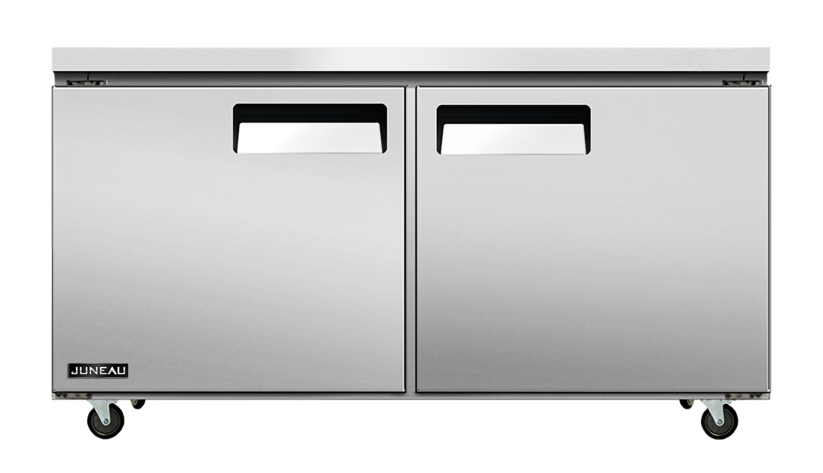 Omcan RE-TH-0015-HC 60 In. Undercounter Refrigerator, 2-Door, 8.9 Cu. Ft., R290 Refrigerant