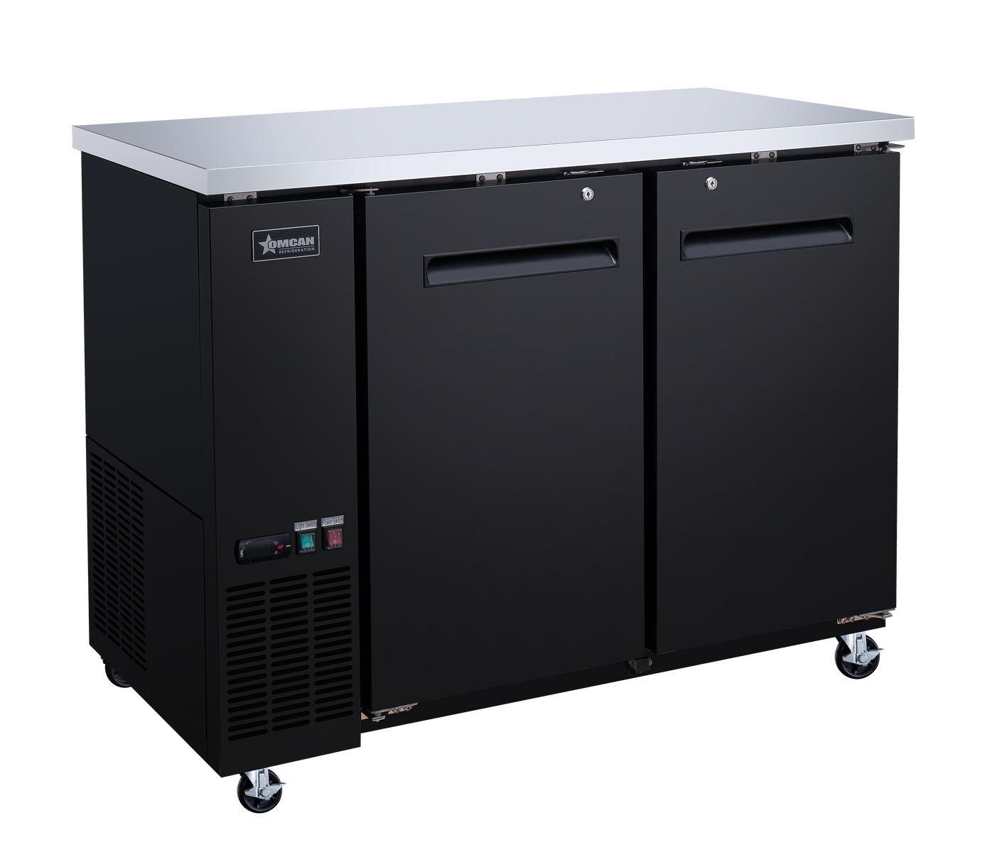 Omcan BB-CN-0012-SH 49 In. Back Bar Cooler, Solid Door, 11.8 Cu. Ft. (335L), 2 Doors