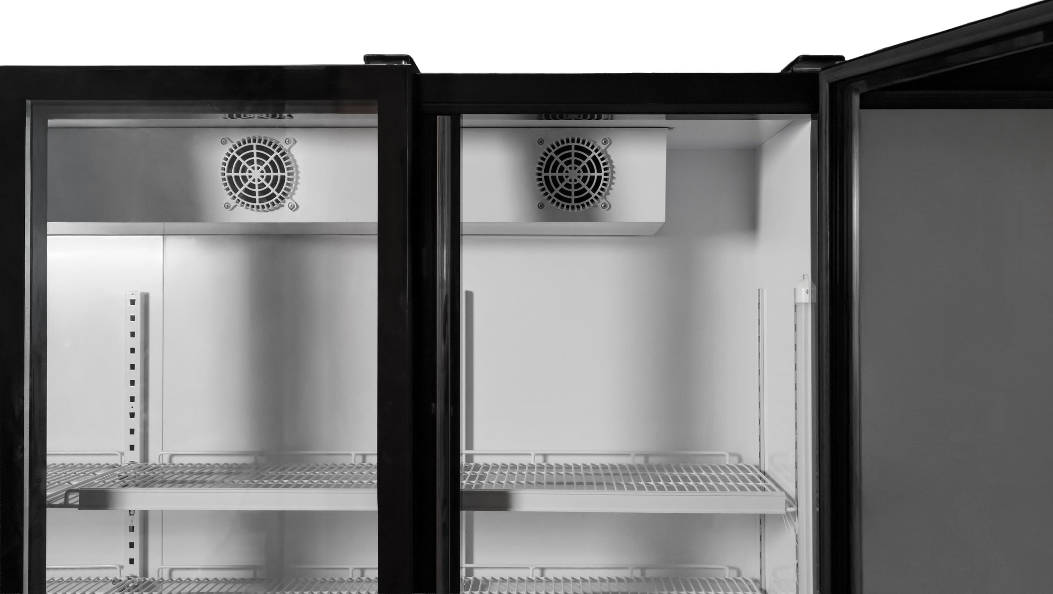 Omcan RE-CN-1200B 59 In. 3-Door Glass Door Merchandiser, 42.4 Cu. Ft., Black, LED Lighting