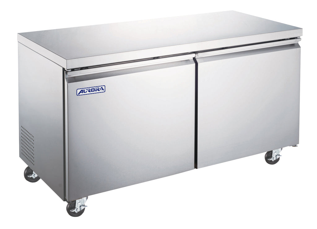 Omcan RE-CN-0015E-HC Aurora 60 In. Undercounter Refrigerator, 2-Door, 15 Cu. Ft., R290