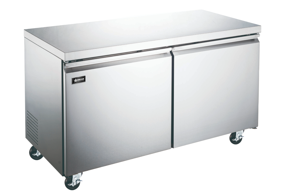 Omcan 50056 47" Stainless Steel Undercounter Refrigerator, 2 Doors, 12 cu.ft., 115V