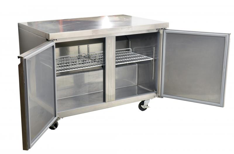 Omcan 50056 47" Stainless Steel Undercounter Refrigerator, 2 Doors, 12 cu.ft., 115V