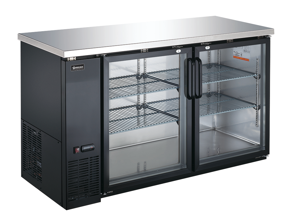 Omcan BB-CN-0016-GH 61 In. Back Bar Cooler, Glass Swing Door, 15.8 Cu. Ft. (446L), 2 Doors