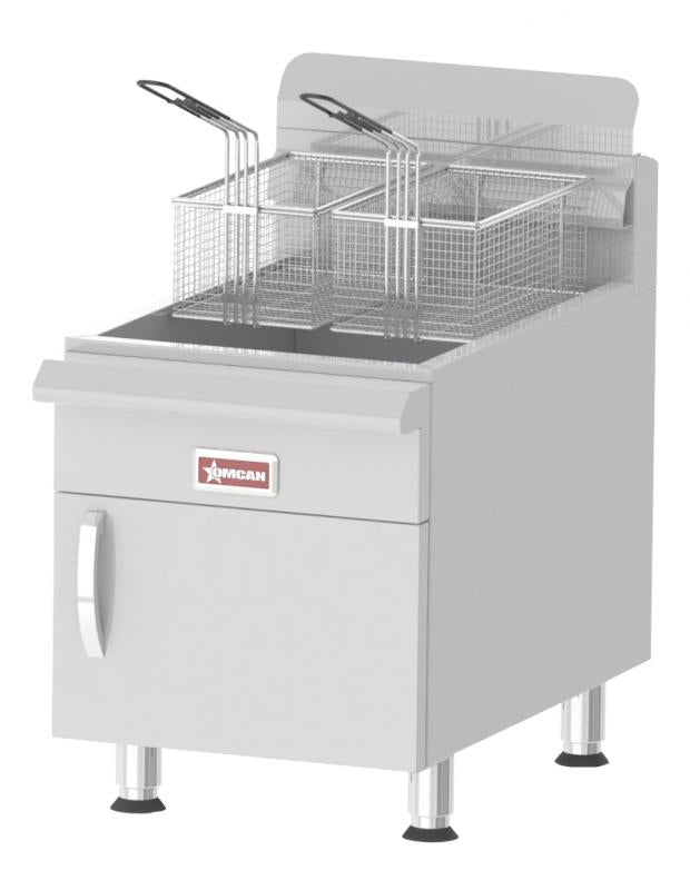 Omcan 43089 Countertop Gas Fryer, 30 lb Capacity, 53,000 BTU, Propane, Thermostat Control