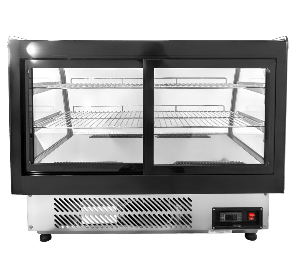 Omcan RS-CN-0160-4D 35 In. Drop-In Curved Glass Refrigerated Display Showcase, 112L (3.95 Cu. Ft.), R290