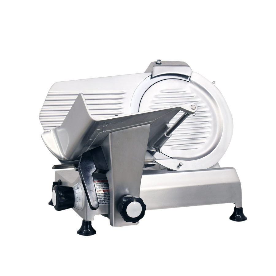 Omcan MS-IT-0300-U 12 In. Belt-Driven Meat Slicer, 260W, Anodized Aluminum, Black, Ball Bearing Carriage
