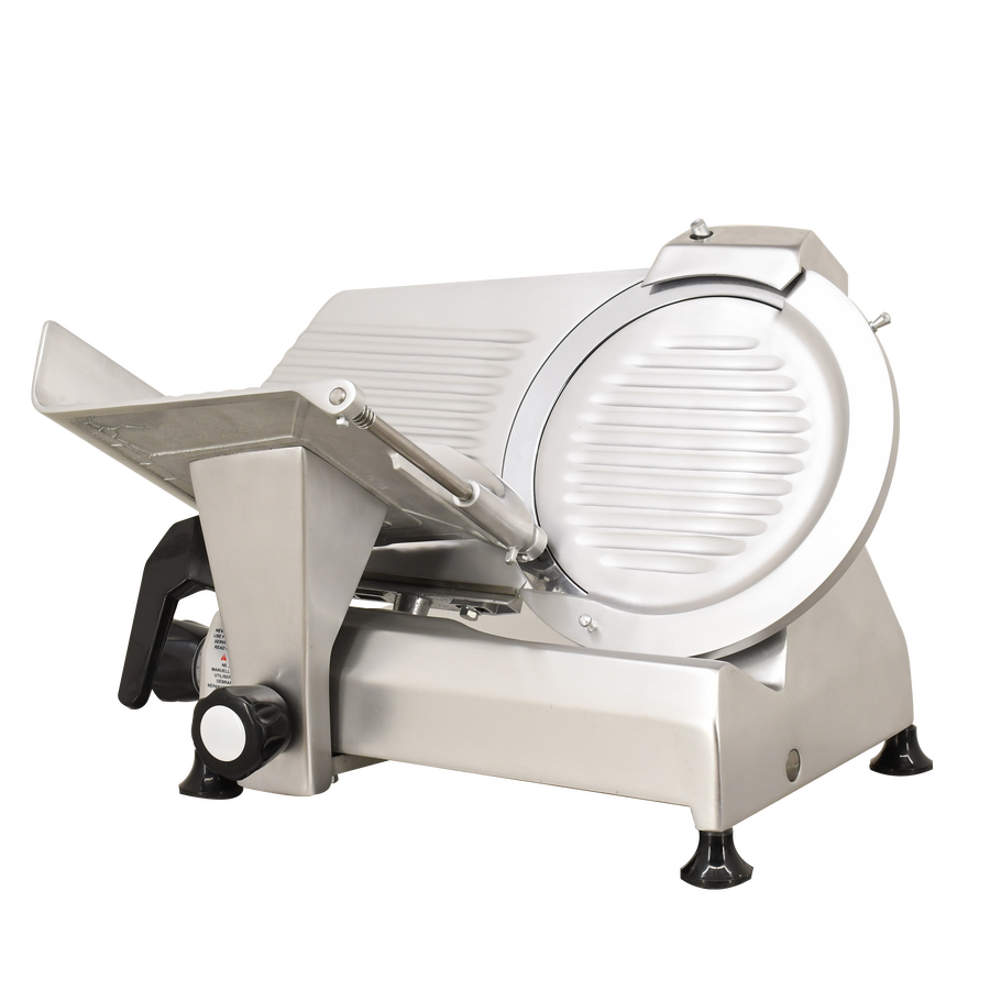 Omcan MS-IT-0300-U 12 In. Belt-Driven Meat Slicer, 260W, Anodized Aluminum, Black, Ball Bearing Carriage