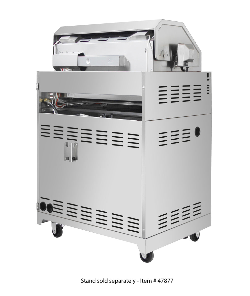 Omcan CE-CN-0030-B LP 30 In. Built-In Propane BBQ Grill, 5 Burners, 58,000 BTU, Rotisserie Kit, LED Lighting