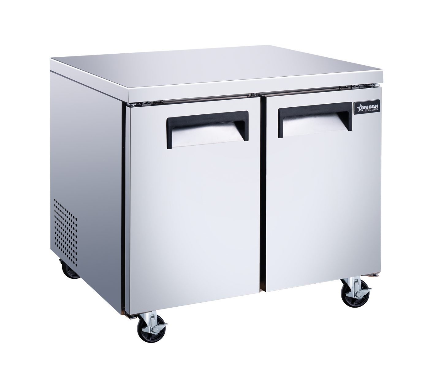 Omcan 50102 36" Stainless Steel Undercounter Refrigerator, 2 Doors, 8.7 cu.ft., 115V