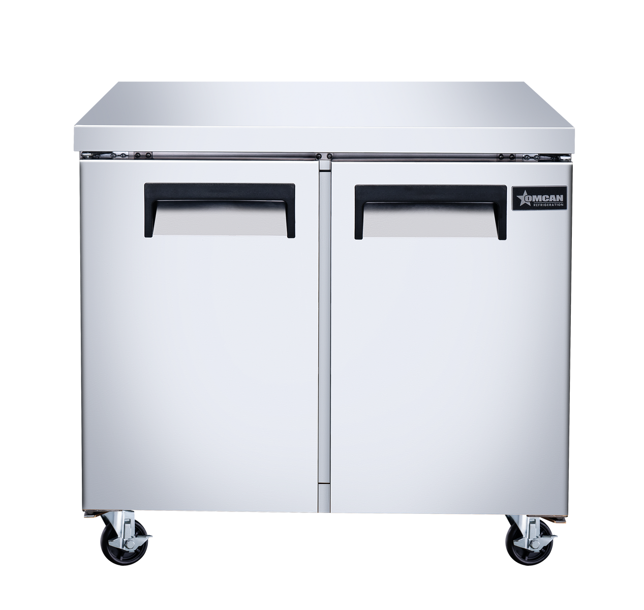 Omcan 50102 36" Stainless Steel Undercounter Refrigerator, 2 Doors, 8.7 cu.ft., 115V