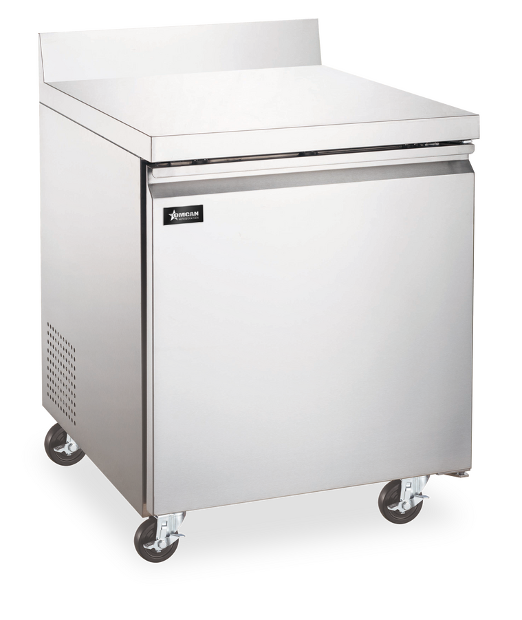 Omcan 50094 27" Stainless Steel Worktop Freezer with Backsplash, 1 Door, 5 cu.ft., 115V