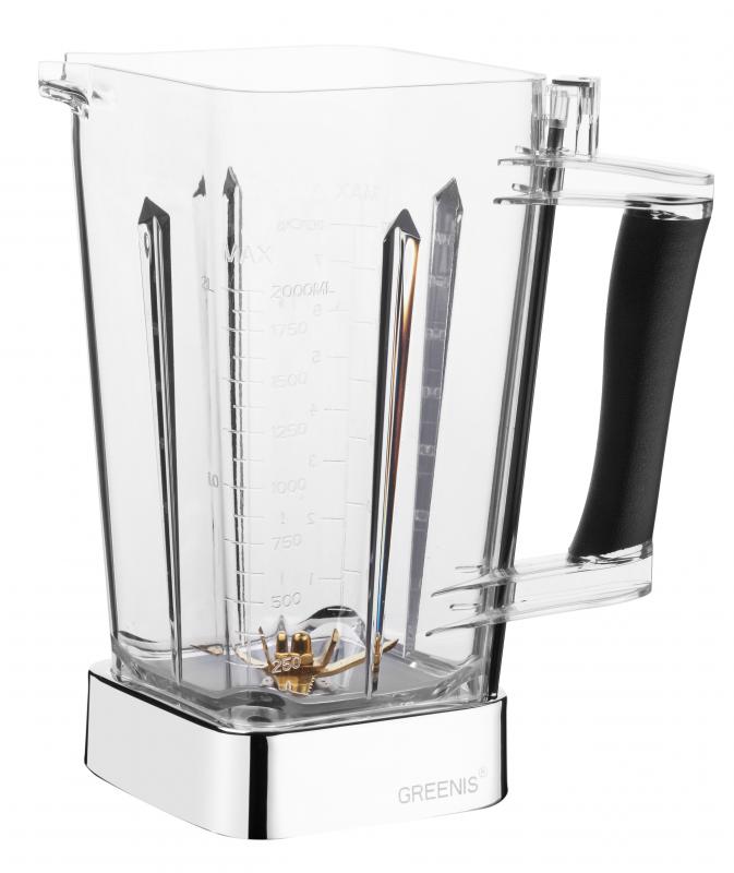 Omcan BL-CN-1000 Brushless DC Motor Blender, 2L Jug, 1,000W, 7 Pre-Programmed Cycles, Touch Panel