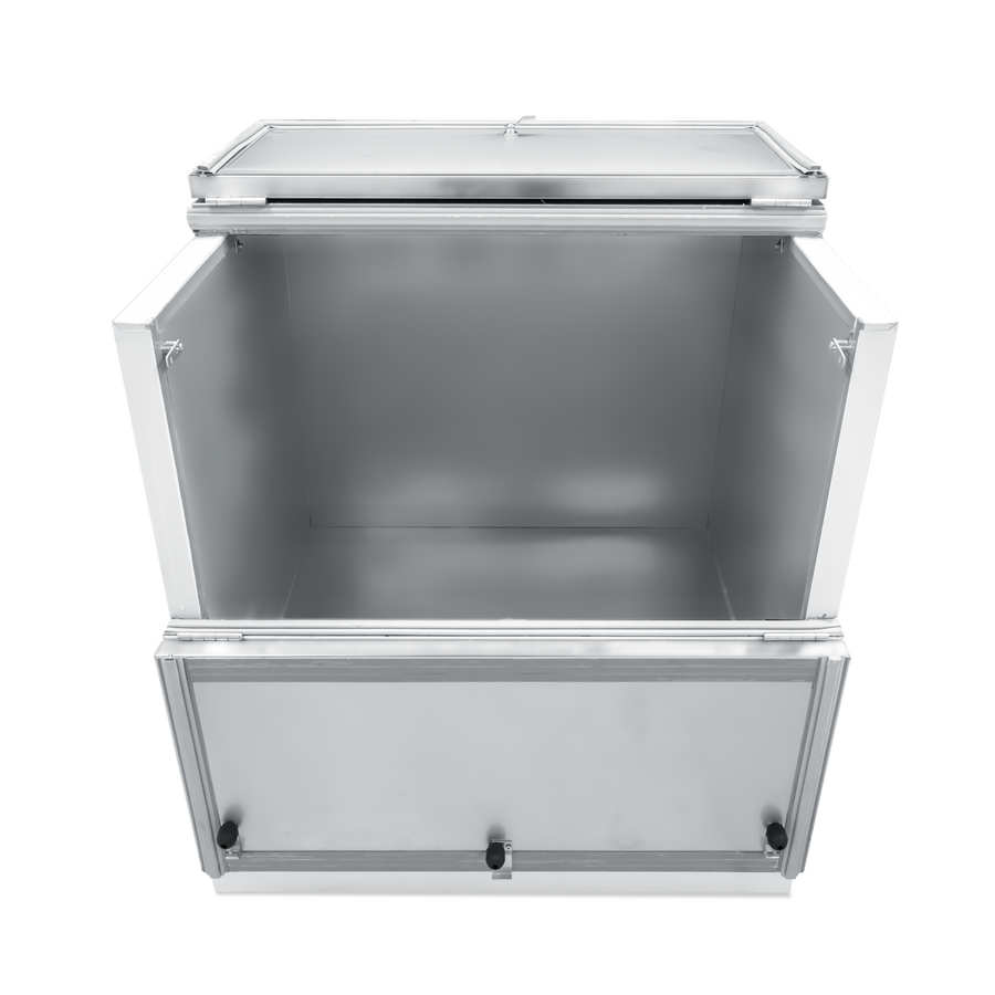 Omcan RE-CN-0034-HC 34 In. Milk Cooler, 12.4 Cu. Ft., 8 Milk Crate Capacity, R290, Fold-Down Door