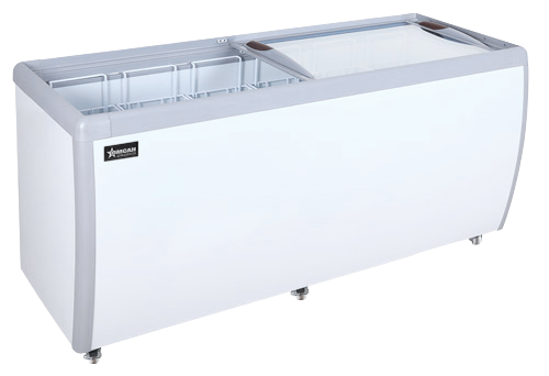 Omcan FR-CN-0560-R 71 In. Ice Cream Display Chest Freezer, 20 Cu. Ft., Flat Glass Top, 6 Baskets, R290