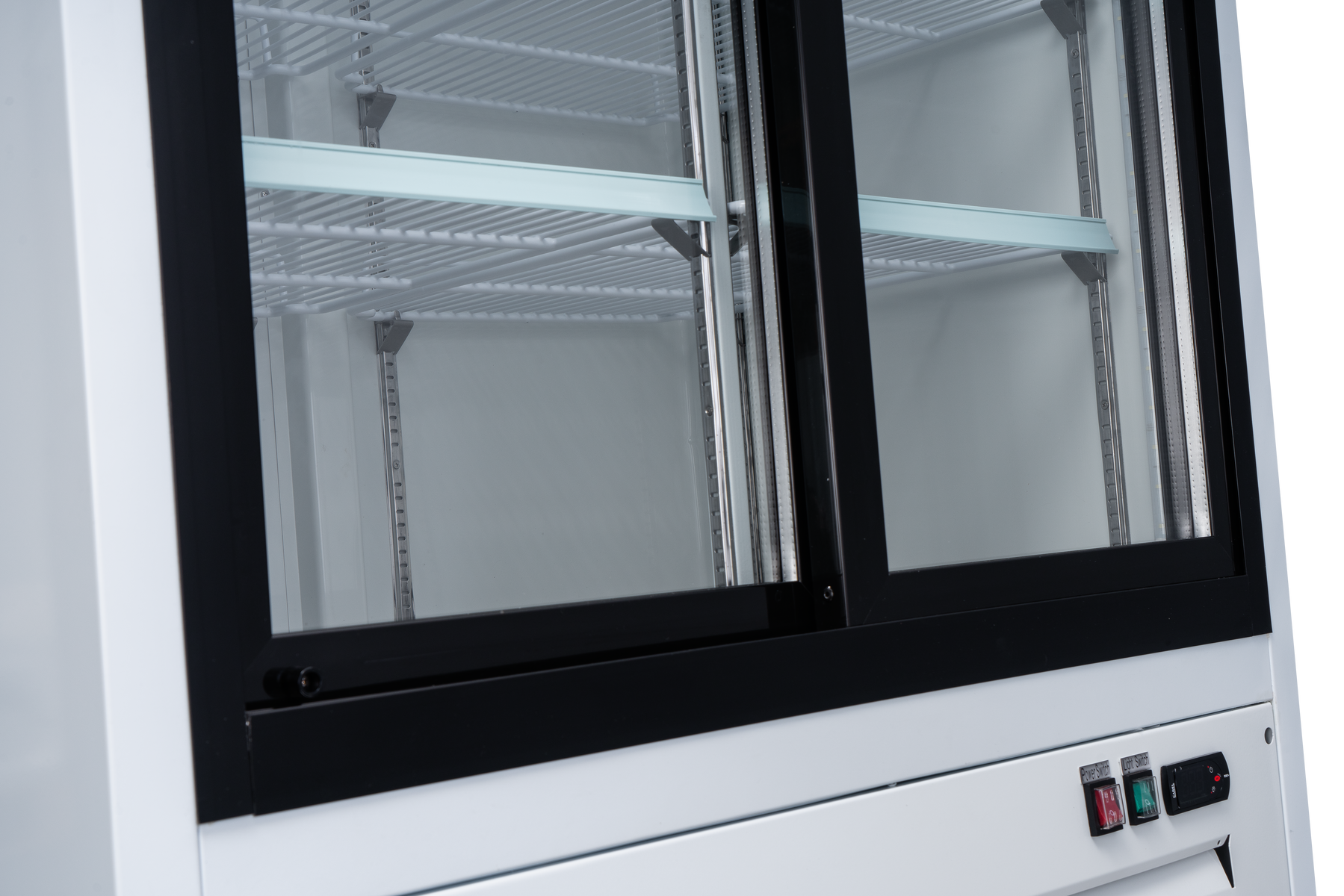 Omcan RE-CN-0023-HC 28 In. White Glass Door Display Refrigerator, 1 Swing Door, 23 Cu. Ft., Bottom-Mounted