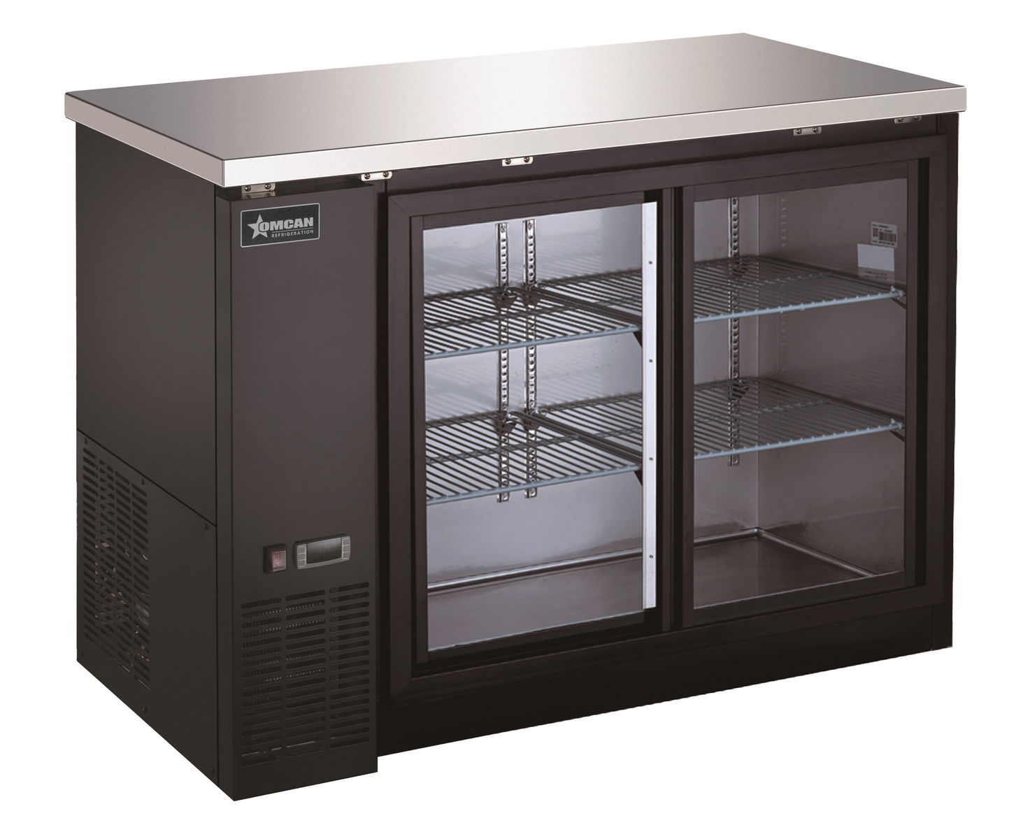 Omcan BB-CN-0012-GY 48 In. Back Bar Cooler, Glass Sliding Door, 11.8 Cu. Ft. (335L), 2 Doors