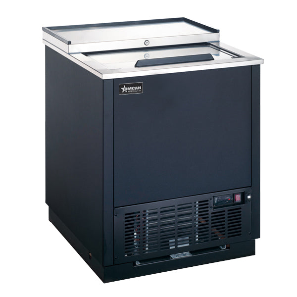 Omcan FR-CN-0660-PC 26 In. Glass Froster / Plate Chiller, 5.3 Cu. Ft. (150L), Black, Sliding Door