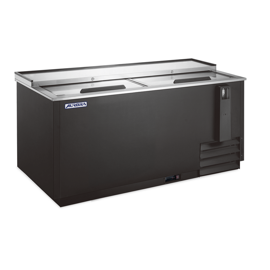 Omcan BB-CN-0014E-HC 50 In. Aurora Reach-In Beer Bottle Cooler, 13.5 Cu. Ft., Stainless Steel Lid, R290