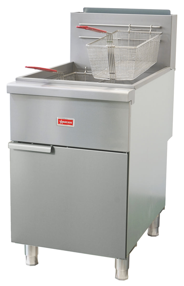Omcan CE-CN-F5-LP 21 In. Propane Gas Floor Fryer, 5 Burners, 150,000 BTU, 75-80 Lb. Oil Capacity, Tube-Fired