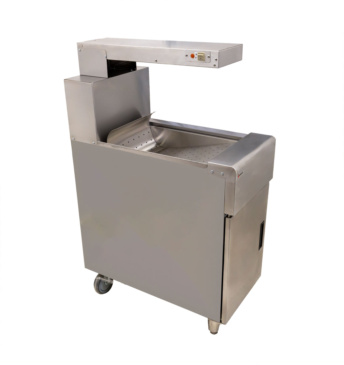 Omcan FW-CN-0032-F 31 In. Floor Model Fry Warmer Dump Station, 200W, 2 Heating Lamps, Stainless Steel