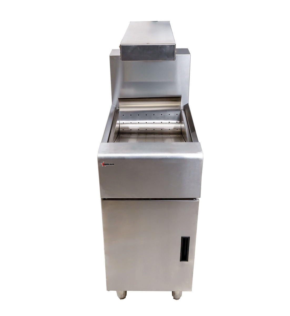 Omcan FW-CN-0032-F 31 In. Floor Model Fry Warmer Dump Station, 200W, 2 Heating Lamps, Stainless Steel