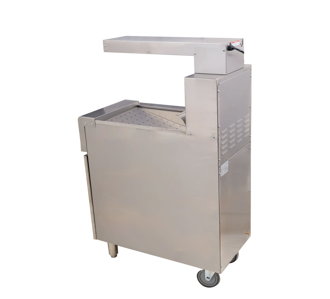 Omcan FW-CN-0032-F 31 In. Floor Model Fry Warmer Dump Station, 200W, 2 Heating Lamps, Stainless Steel