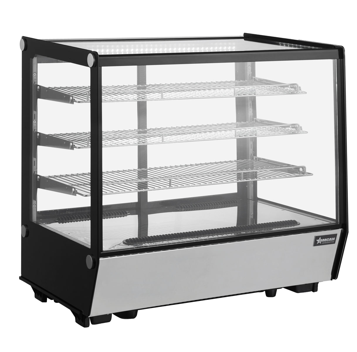 Omcan RS-CN-0186S-5 35 In. Countertop Square Glass Refrigerated Display Showcase, 186L (6.56 Cu. Ft.), R290
