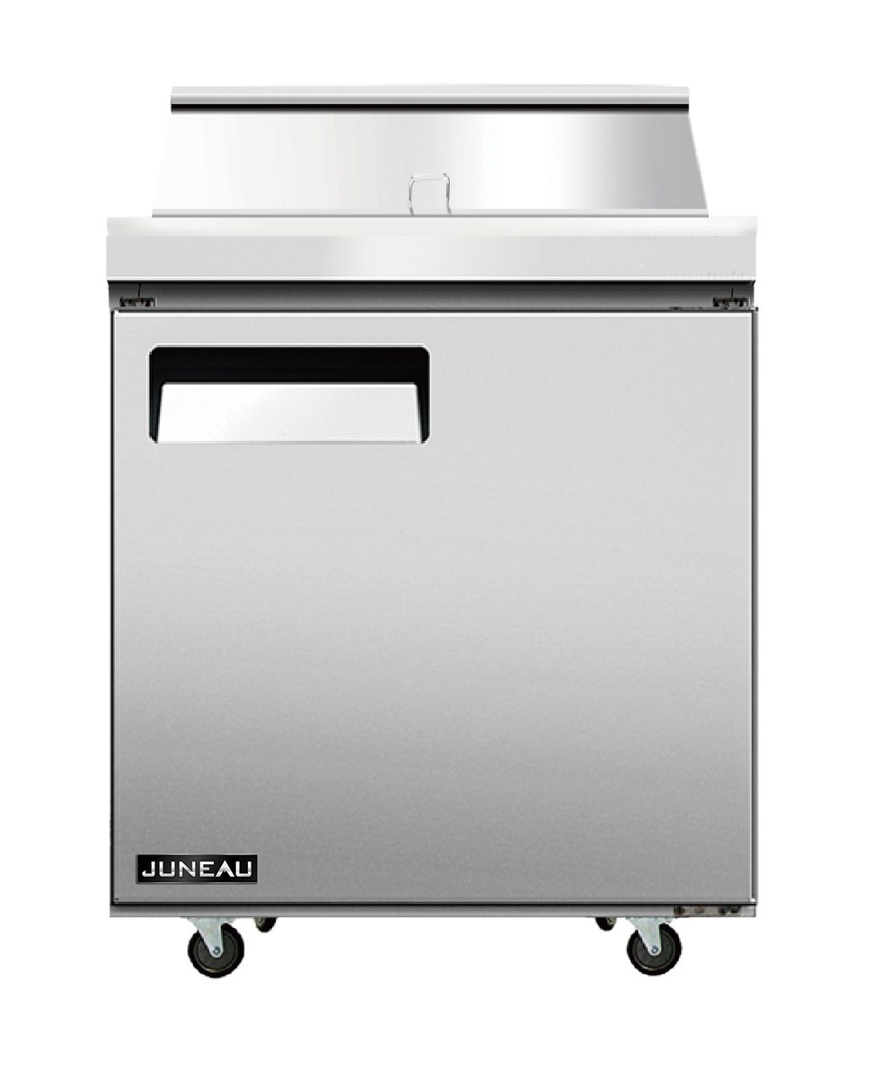 Omcan PT-TH-0686-HC 28 In. Juneau Refrigerated Prep Table, Single Door, 7.2 Cu. Ft., R290