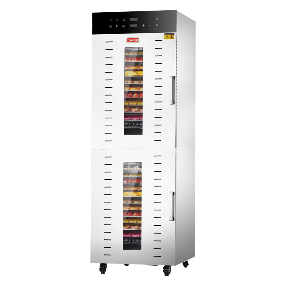 Omcan CE-CN-0032 22 In. 32-Tray Stainless Steel Food Dehydrator, 3000W, Dual Glass Doors, Digital Control
